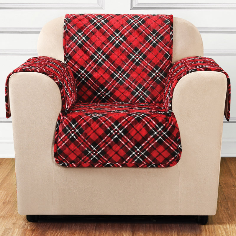Sure Fit Lodge Tartan Plaid Box Cushion Armchair Slipcover & Reviews